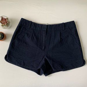 J Crew Navy Scallop Hem Chino Shorts